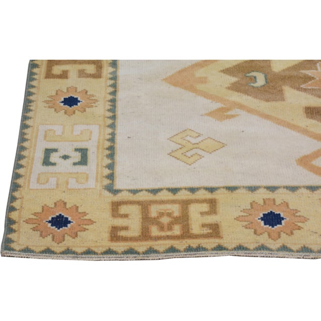 1960s Vintage Turkish Anatolian Hand Knotted Wool Rug,5'X6'8" For Sale - Image 5 of 6