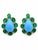 Natural Emerald, Turquoise, & Diamond Earring in 14k Gold For Sale - Image 4 of 8