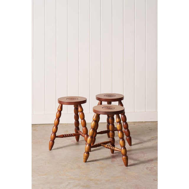 French Vintage French Bobbin Stool For Sale - Image 3 of 10