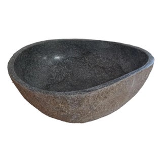 Indonesian River Stone Bowl / Basin, Contemporary For Sale