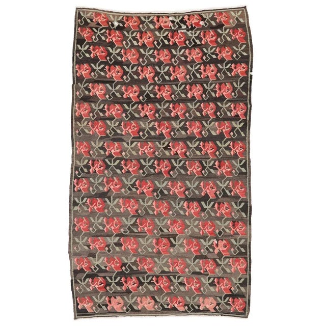 Textile Mid 20th Century Vintage Turkish Kilim Rug For Sale - Image 7 of 7