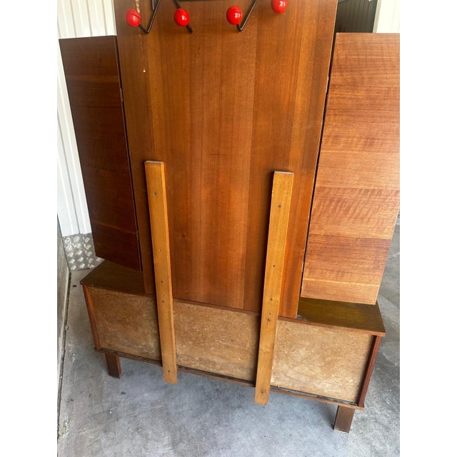1950s Vintage Wooden Dressing Table with Triptych Mirror, 1950s For Sale - Image 5 of 18