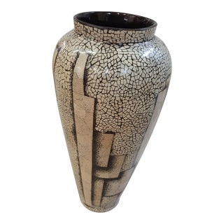 Maitland Smith Black & Cream Eggshell Vase For Sale