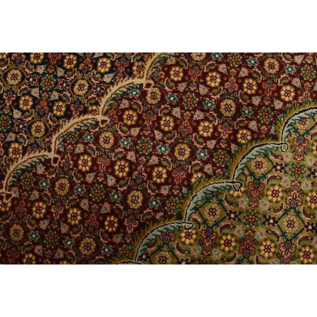 Fine Tabriz Rug 9’9” X 12’7” Blue Wool Traditional Hand-Knotted Carpet For Sale - Image 4 of 15