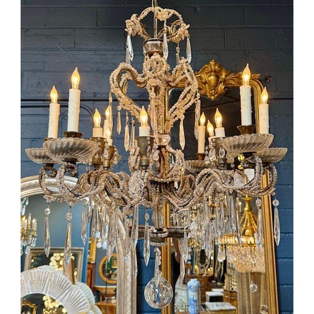 19th Century Unusual Italian Beaded Chandelier For Sale - Image 5 of 9
