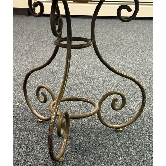 Traditional Ethan Allen Legacy Iron and Wood End Table For Sale - Image 3 of 8