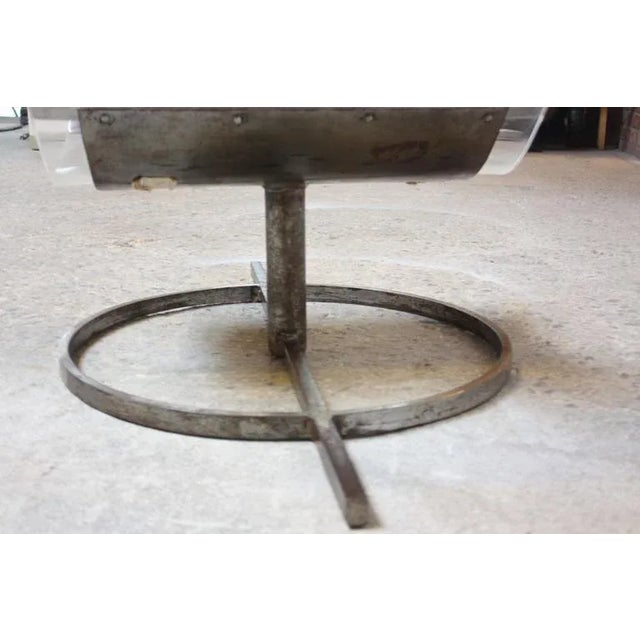 Metal Mid-Century French Lucite and Steel Chaise Longue Prototype For Sale - Image 7 of 10