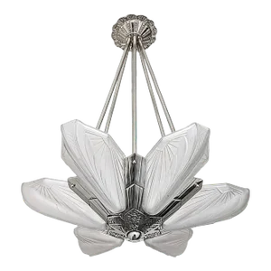 1930s French Art Deco Chandelier Signed by Atelier E.J.G