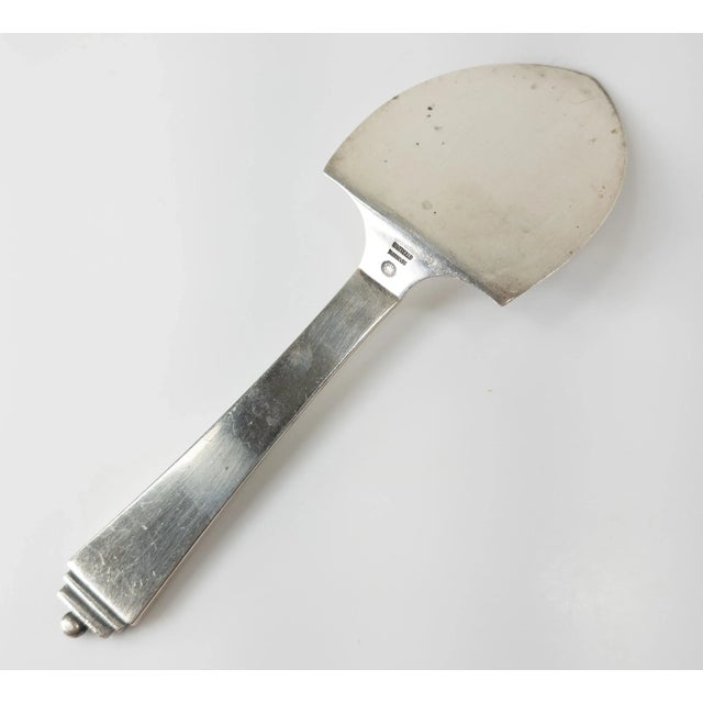Silver Mid-Century Modern Sterling Silver Server in Pyramid Pattern by Georg Jensen For Sale - Image 8 of 9