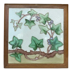 Art Nouveau Majolica Ivy Trivet Circa 1900