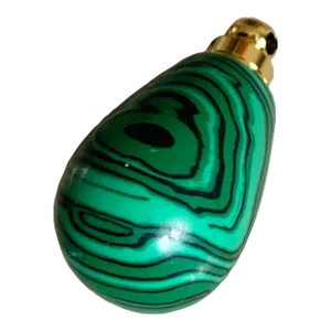 Carved Malachite Perfume Vessel Pendant / Necklace