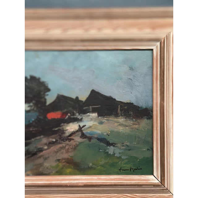 Arne Aspelin, Coastal Landscape with Cottage, 1960s, Oil on Panel, Framed For Sale - Image 6 of 14