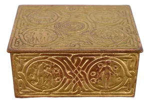 Tiffany Studios New York Zodiac Pattern Bronze Doré Box