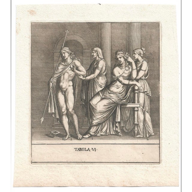 18th century engraving of a mythological Roman scene. Combined shipping available, please inquire. Actual shipping times...