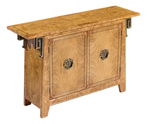 Mid 20th Century Mastercraft Mid Century Burlwood and Brass Console Credenza