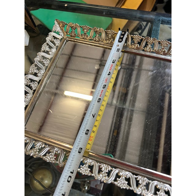 Mirrored Detailed Vanity Tray For Sale - Image 4 of 4