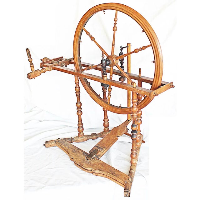 Mid 19th Century French Miniature Spinning Wheel Chairish