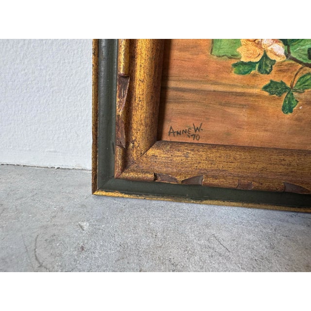 1973 Anne W. Still Life Fruit Bowl Oil on Canvas Paintings – A Pair For Sale In Miami - Image 6 of 9