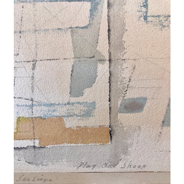 1950s Louise Schatz, 1950's Modernist Watercolor Painting Israeli Bezalel School Bauhaus Style, 1959, For Sale - Image 5 of 7