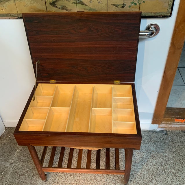 1960s 1960s Danish Modern Rosewood Sewing Stand by Johansson For Sale - Image 5 of 12