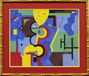 Abstract Acrylic in Bamboo Frame