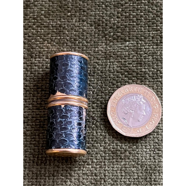 Art Deco Rare mini Lipstick QUART DE TOUR, France, Vintage Snake Skin Petrol Lighter For Sale - Image 3 of 12