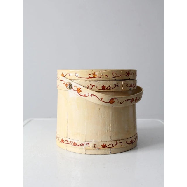 Farmhouse Vintage Painted Sugar Bucket For Sale - Image 3 of 13