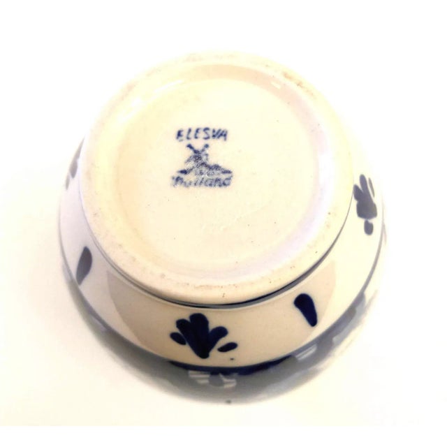 Mid-Century Modern Vintage Blue Delft Hand Painted Ginger Jar For Sale - Image 3 of 3