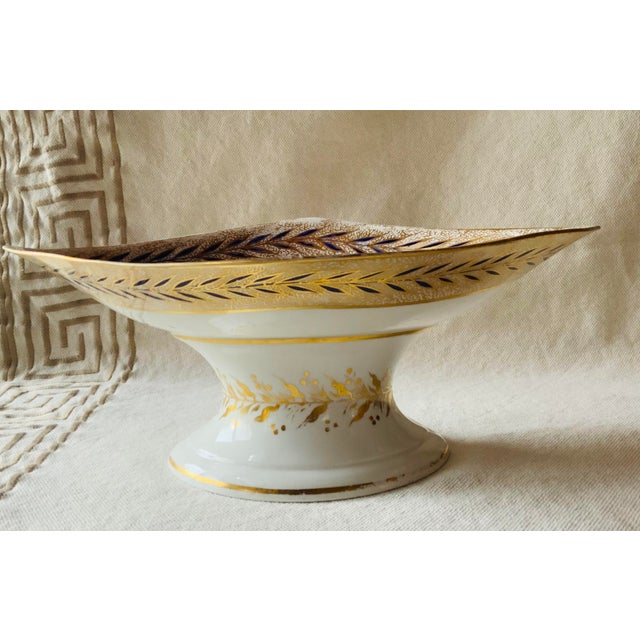 Magnificent Antique Derby Porcelain Centerpiece Bowl - English Bone China With Cobalt & Gold, Circa 1820 For Sale - Image 10 of 18
