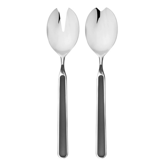 Contemporary Mepra Fantasia 2-Piece Salad Servers Set, Black For Sale - Image 3 of 3