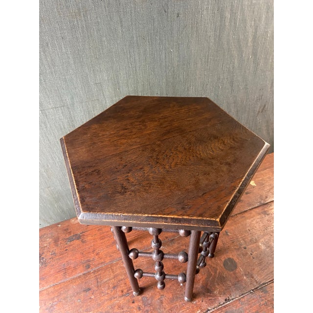 1910s 1910s Arts & Crafts Oak Side Table or Tabouret For Sale - Image 5 of 6