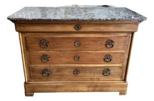 French Louis-Philippe Cherry Chest of Drawers W Marble Top