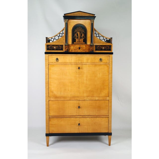 Classicist Secretaire in Maple, 181 For Sale - Image 13 of 13