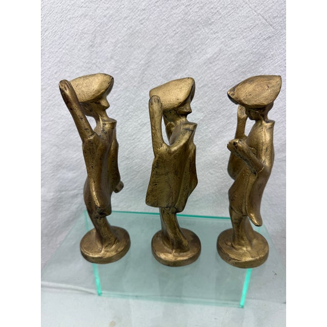 Mid-Century Modern Mid Century Modern Iron Geisha Girl Dancing Figures For Sale - Image 3 of 7
