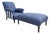 Antique English Upholstered Armchair and Oversized Ottoman For Sale