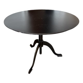 1960s Industrial Round Blackened Metal Side Table For Sale