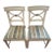 Two Bellman Chairs, White Lacquered With Gold Cilding, New Upholstered Seats and Chair Ties For Sale