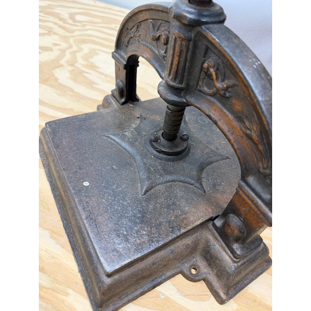Metal French Black and Gilt Wrought Iron Book Binding Press For Sale - Image 7 of 10