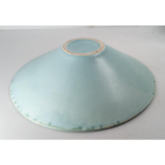 Teal 21st Century Contemporary Colorful Ceramic Pottery Centerpiece Bowl Attributed to Lasser For Sale - Image 8 of 12