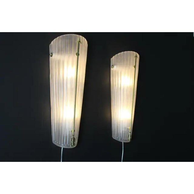 Large White Glass Sconces in the style of Petitot, 1990s, Set of 2 For Sale - Image 12 of 14