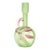 Antique Uranium Reactive Glass Vaseline Art Glass Flower Vase With Applied Vine Leafs and Flower Buds For Sale