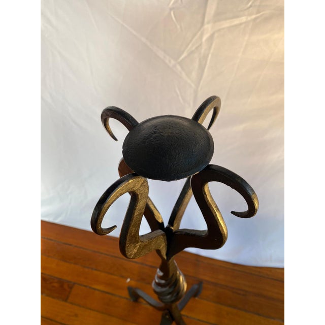 Early 21st Century Hand-Forged Wrought Iron Andirons, a Pair For Sale - Image 5 of 9