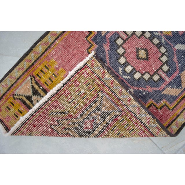 Textile Hand Knotted Door Mat, Entryway Rug, Bath Mat, Kitchen Decor, Small Rug, Turkish Rug - 1′4″ × 2′6″ For Sale - Image 7 of 7