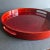 Japanese Vintage Asian Red Lacquered Round Serving Tray For Sale - Image 3 of 12