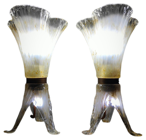 Murano Glass Table Lamps, 1970s, Set of 2