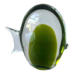 1960s Sommerso Glass Fish Sculpture Attributed to Antonio Da Ros for Cenedese Murano, Italy