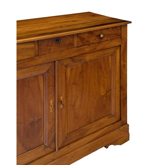 French Restauration Period Blond Walnut Buffet, Circa 1845 For Sale - Image 4 of 9