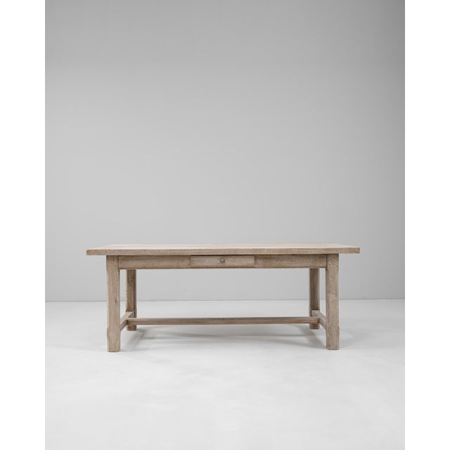 20th Century French Oak Dining Table With Drawer For Sale - Image 16 of 18