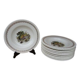 Soup Plates in Lunéville Earthenware from Keller & Guerin, 1890s, Set of 11 For Sale