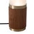 Wood Tambo Cylindro 18" Petite Accent Table Lamp - Dark Walnut, Weathered Brass, Frosted Acrylic, Dimmer Switch For Sale - Image 7 of 8